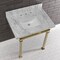 Kingston Brass KVPB30MSQ7 30-Inch Carrara Marble Console Sink, Marble White/Brushed Brass KVPB30MSQ7 - alternate 4